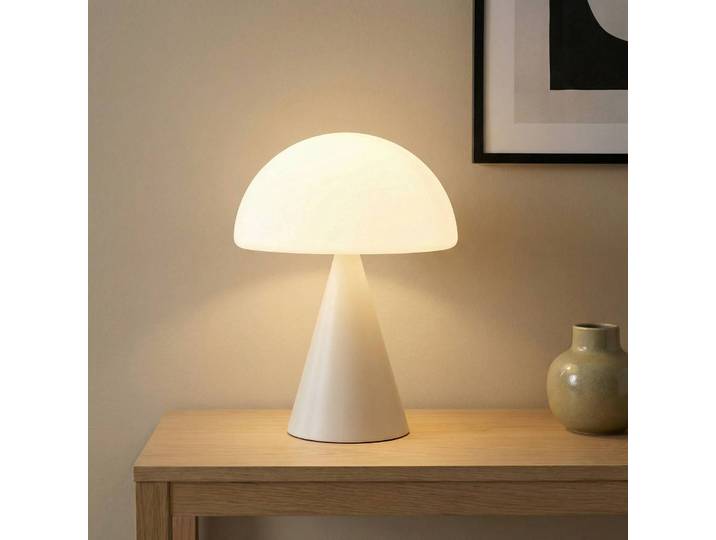 Fabas Luce LED Tischlampe Blip, dimmbar, weiß / opal, für Wohn- / Esszimmer, Glas, Modern