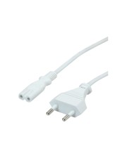 VALUE Netzkabel Euro St./2p.BU weiss 3m Kabel Strom/Netzteil 2-polig Weiß (19.99.2091)
