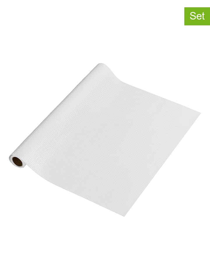 Wenko 2er-Set: Anti-Rutsch-Matten "Noppen" in Weiß - (L)150 x (B)50 cm - onesize