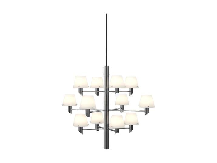 Herstal Lustre Gil krona 12 Chrome-verre opale
