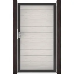 GroJa Solid Steckzaun Universal Einzeltor mit Anthrazitrahmen Bi-Color Sand