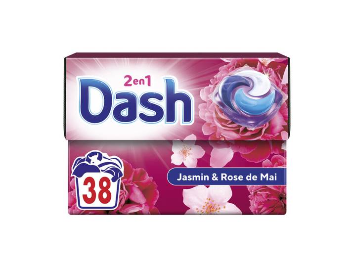 Dash 2-en-1 PODS® Jasmin et Rose de Mai, 38 Doses, Fabriqué en France