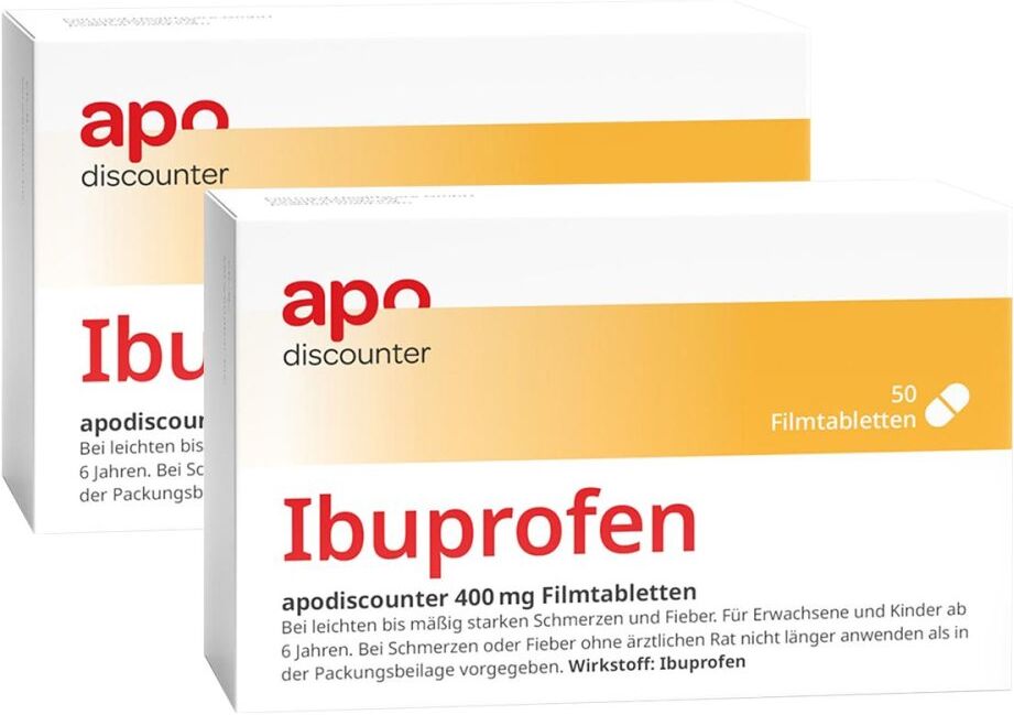 Ibuprofen 400 mg Schmerztabletten von apodiscounter 2x50stk