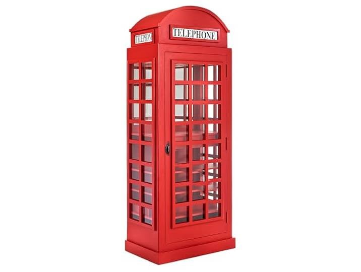 Kobolo Weinregal Vitrine Call Barschrank im London 80x45x200 cm Rot