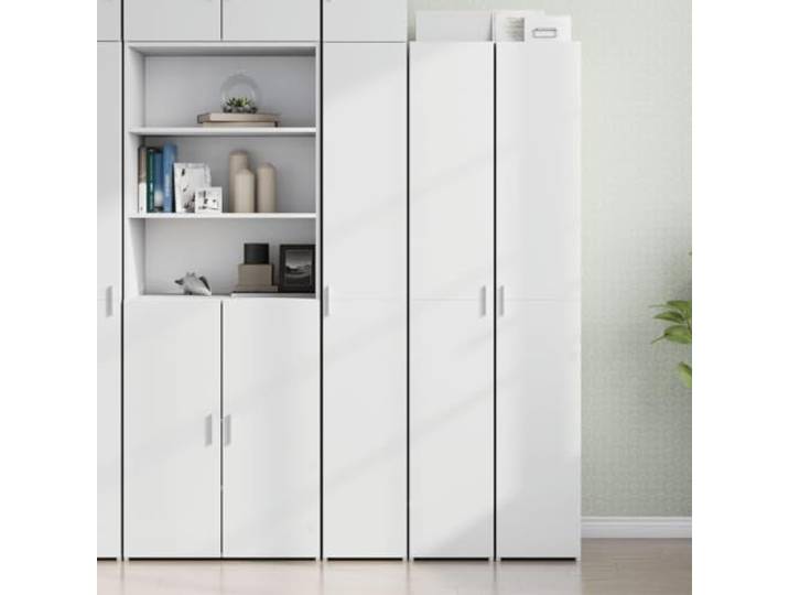 RJPLMFV Anrichte, hoch, weiß, 30 x 42,5 x 185 cm, aus Ingenieurholz Großer Stauraum, Türen und Fächer, leicht zu reinigen, vielseitig für Wohnzimmer und Schlafzimmer