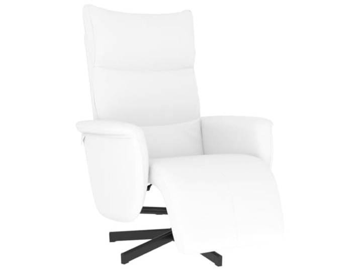 Fisinber Relaxsessel mit Liegefunktion 360 Grad Drehbar Kunstleder Weiß 360° Schwenksessel mit verstellbarer Rückenlehne bis 125° und Fußablage für entspannte Stunden im Wohnzimmer oder Büro.
