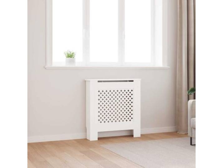 KQWQERT Heizkörperverkleidung aus MDF 78x19x81.5 cm Lattenrost Design Weiß Robustes Material, Einfache Montage, Praktische Ablagefläche
