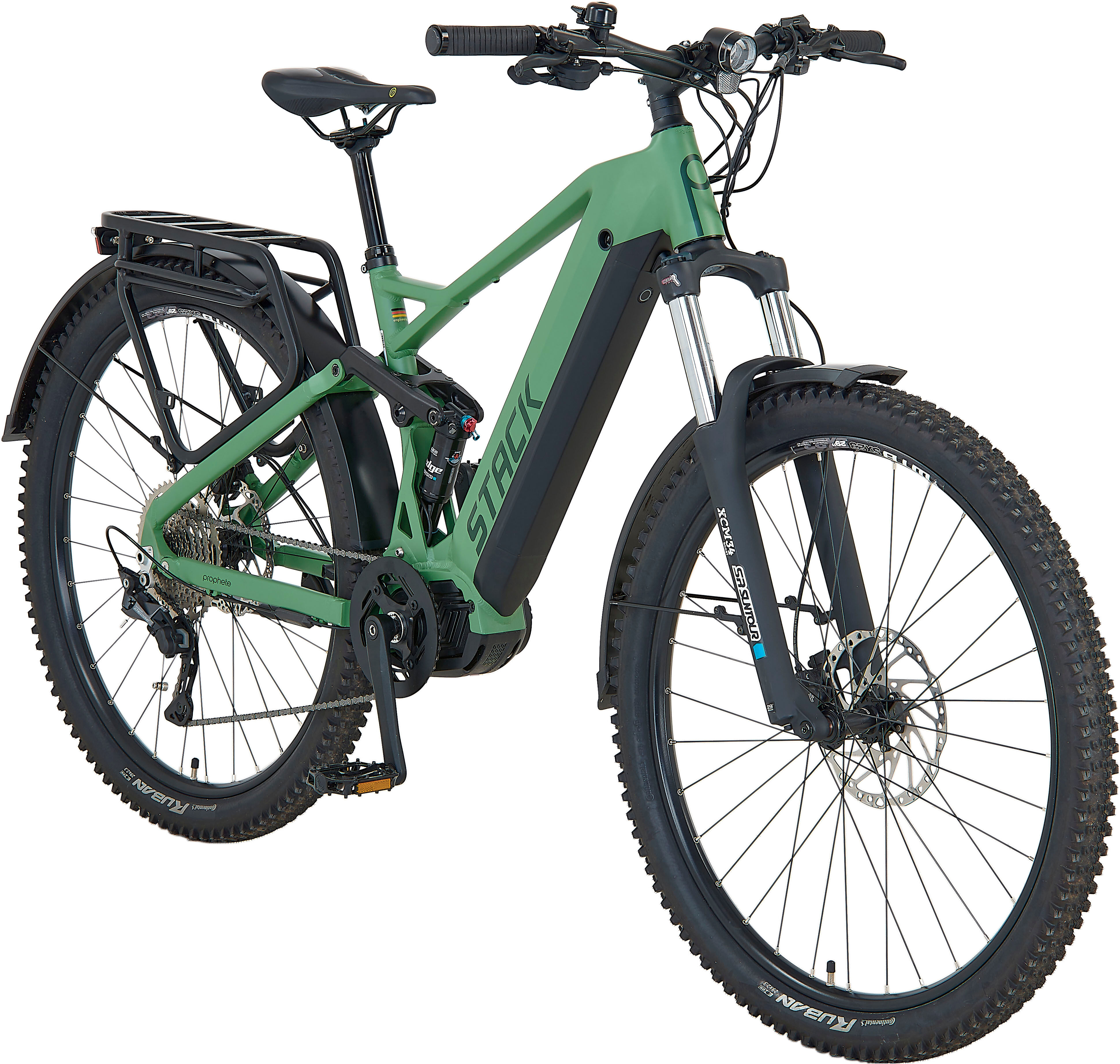 E-Bike PROPHETE "Stack 5.0" Gr. 48, grün (schwarz), Elektrofahrräder, 48cm, 29 Zoll (73,66cm), E-Bike, Pedelec, Elektrofahrrad für Damen u. Herren, MTB