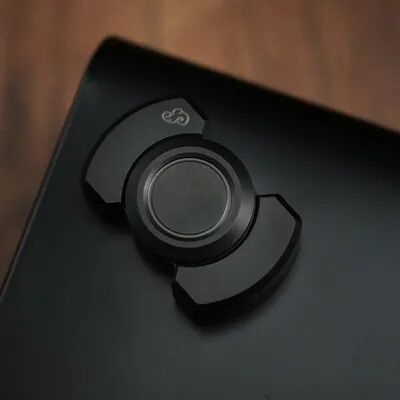 Inspire Daily Merch Hand Spinning Card Metal Magnetic Slider Gyroscope Fidget Toy For Adults Anti Anxiety black