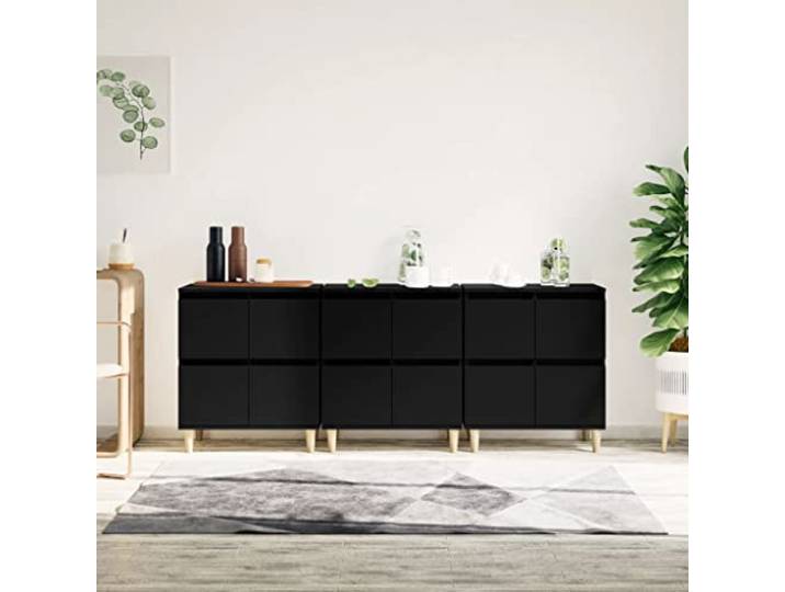 HEFZGDB Klassische Sideboards mit zeitlosem Design zur Aufbewahrung und Präsentation, Sideboards aus Holzwerkstoff mit glatter Oberfläche und viel Stauraum, mit 4 Fächern,