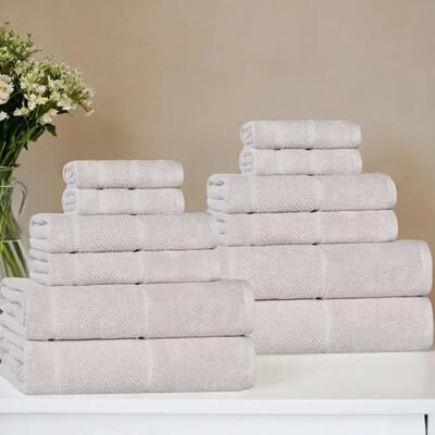 Superior Mile Smart Twist Viscose Cotton Blend 12 Piece Towel Set