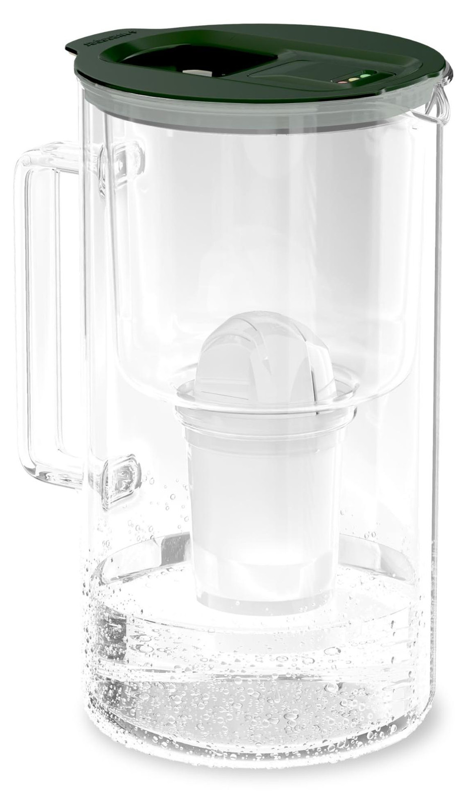 Dripio Waterfilterkan van glas met LED-indicator, 2 liter, groen