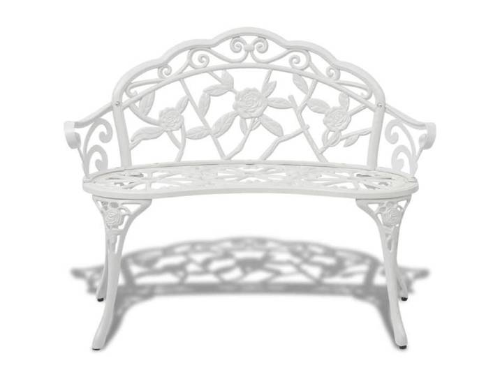 “Winter Sale TOP Banc de jardin Blanc - Banc de jardin 100cm Aluminium coulé Blanc PRO53625