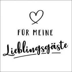 Ambiente 20 Servietten Papier 33x33cm 3-lagig - hochwertige Einweg Papierservietten Spruch Für meine Lieblingsgäste Feier Hochzeit Geburtstag Party