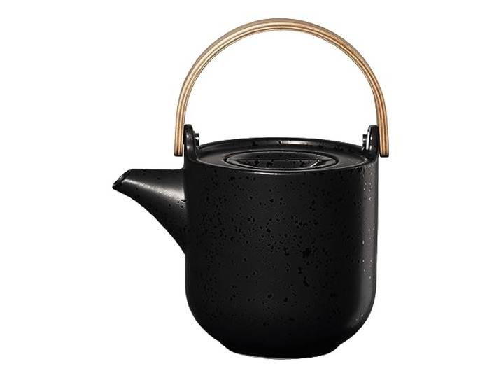 ASA coppa Teekanne mit Holzgriff kuro Porzellan 0,6l