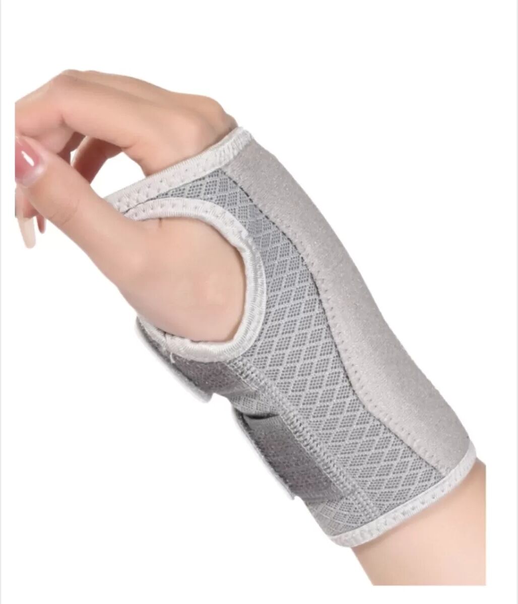 INF Handgelenkbandage für rechte Hand, Größe L – EVA-Kompressions-Handgelenkstütze und Schiene für Verstauchungen und zur Grau
