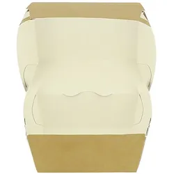 Greenuso MONOUSO - Verpackungen Hamburger aus Kraft Doppeltem Verschlusskarton 12x12x7cm (50 Stück)