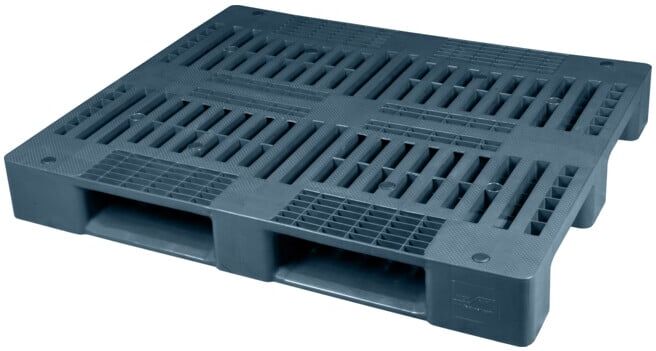 ESB Palette universelle ouverte dimensions industrielles 3 patins noir recyclé charge 1 250 kg ; E. S. B. (UPFIOKO150K3OX9005R)