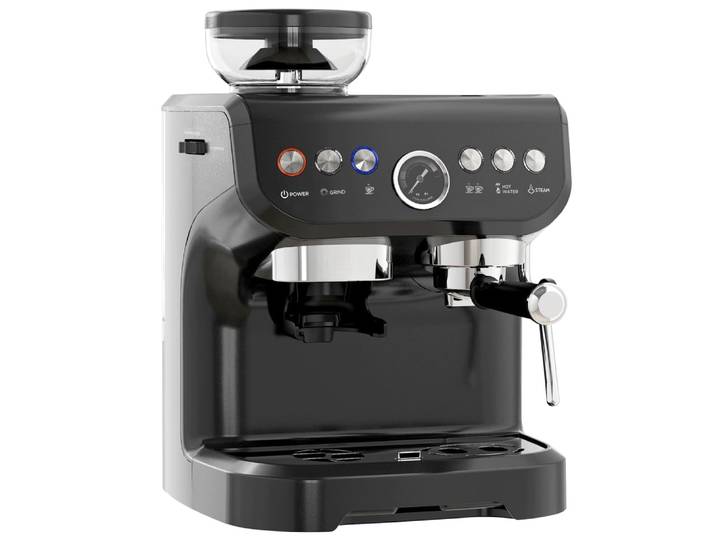 Machine à expresso avec moulin à grains buse vapeur 15 bars noir