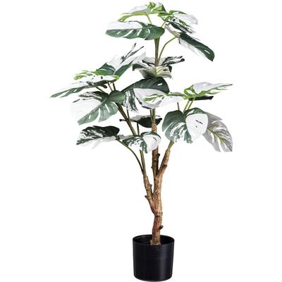 Kunstpflanze CREATIV GREEN "Monstera Deliciosa Variegata", grün, H:80cm, Kunstpflanzen, Kunstpflanze, mit außergewöhnlichem Blattwerk