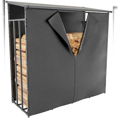 CLP Kaminholzunterstand Ruston Aluminium + Abdeckplane XL