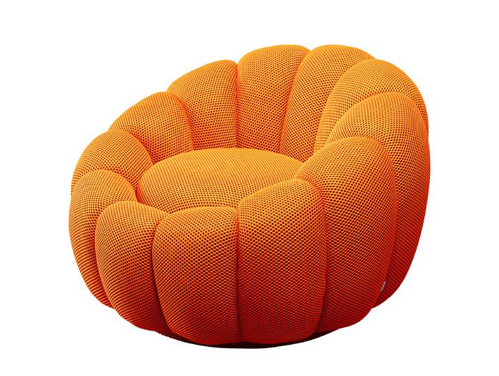 Drehsessel Peppo Orange/Orange Strukturstoff 94 x 68 x 94cm