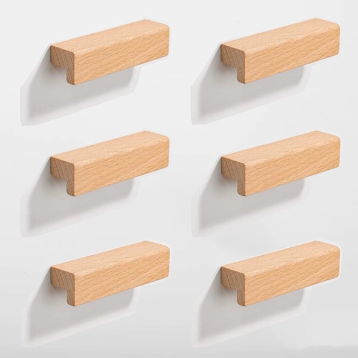 Houten Kastgrepen voor Meubels en Lades - Massief Hout - Naturel - 64mm Center-to-Center