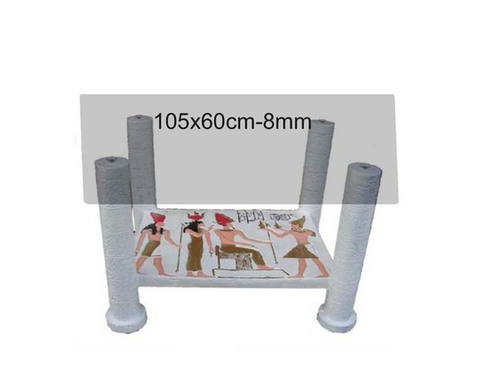 JVmoebel Couchtisch Ägyptischer Beistelltisch aus Glas mit Säulen und Statuen (Packung), Made in Europa