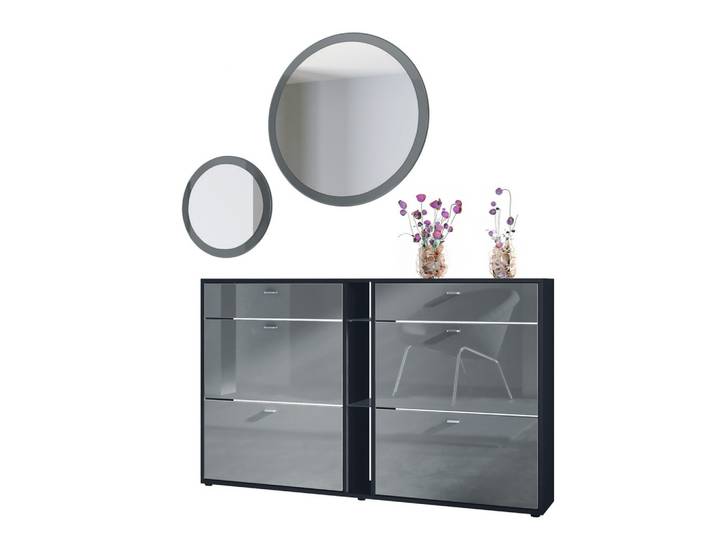 GARDEROBE Florence Grau Hochglanz