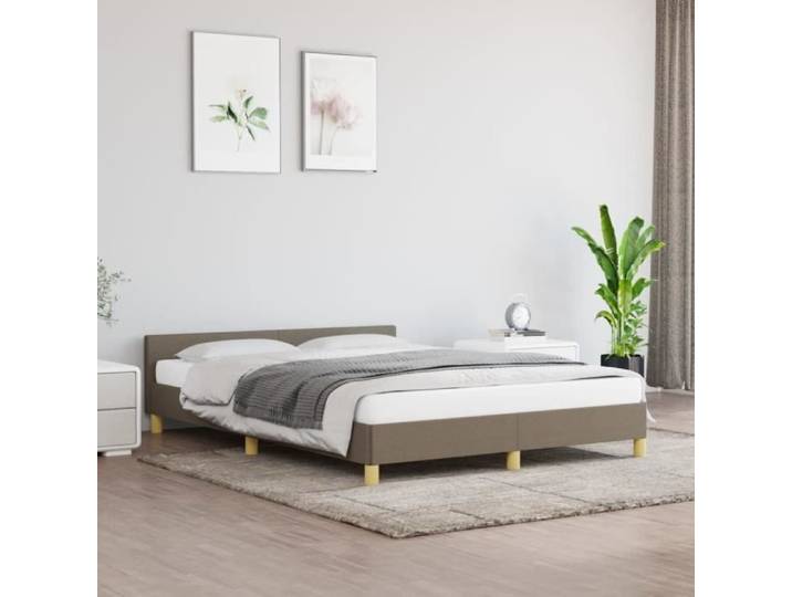 Cadre de lit - FYDUN - 140x190 cm - Taupe - Contemporain - Design