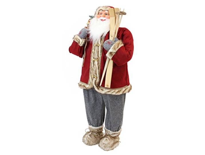 FRANK FLECHTWAREN Nikolaus Riesengroß 120 cm hoch, Beeindruckende Figur, Aufwändig verarbeitet, Tolle Deko für Geschäft toder Zuhause
