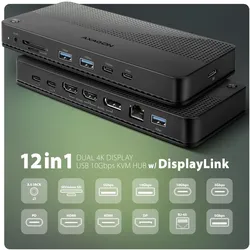 Axagon HMC-DL-KVM 12in1 DisplayLink KVM Schalter, KVM Switch
