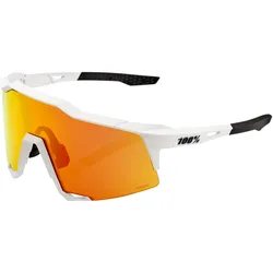 100%, Unisex, Sportbrille, Speedcraft (Soft Tact Off White, Wasserstoff Weiss, HiPer Red Mirror), Weiss, Rot