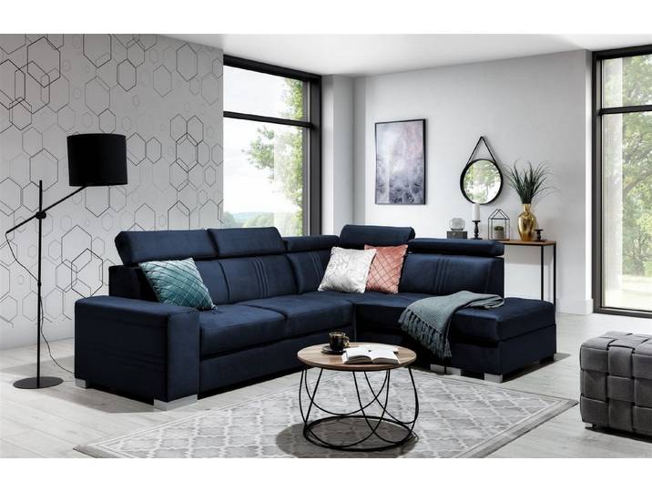 Fun Möbel Ecksofa Ecksofa Schlafsofa NOLAN inkl. USB-Anschluss, inkl. Bettkasten, Kopfteil verstellbar, Rundumbezug, inkl. USB-Anschluss