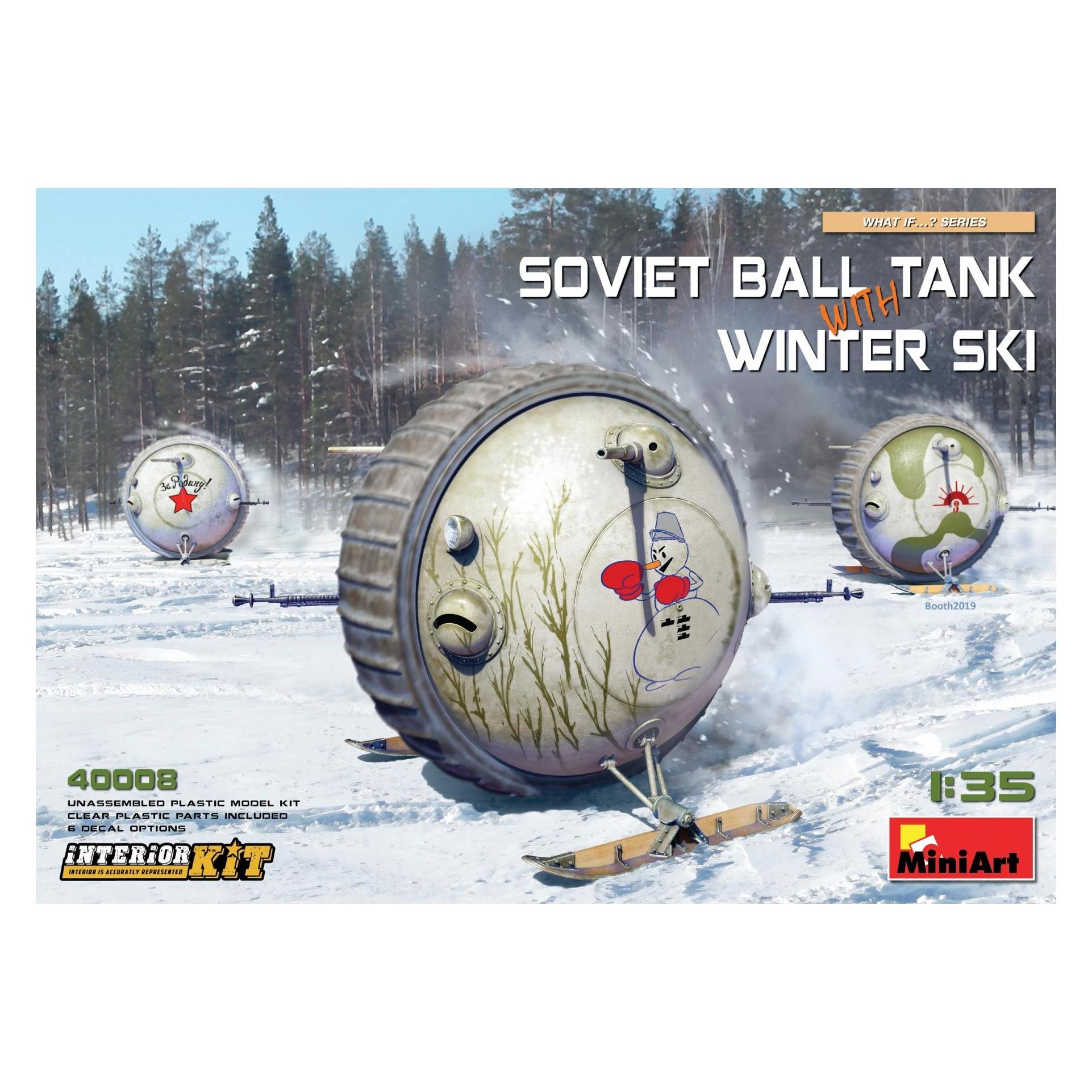 Mini art Soviet Ball Tank with Winter Ski.Interior Kit (40008)