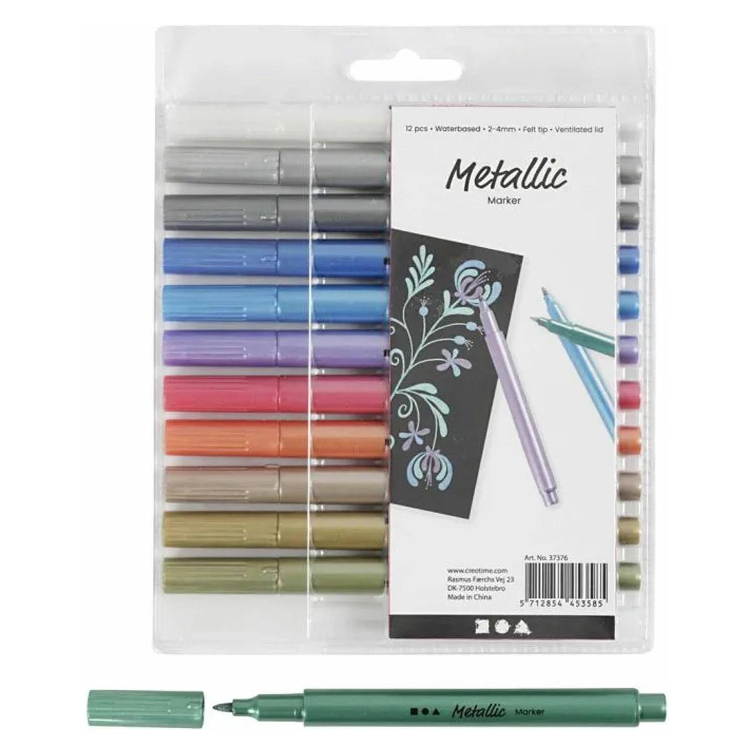 Creativ Company Fasermaler Metallic 12 Stück (12x) (37376)