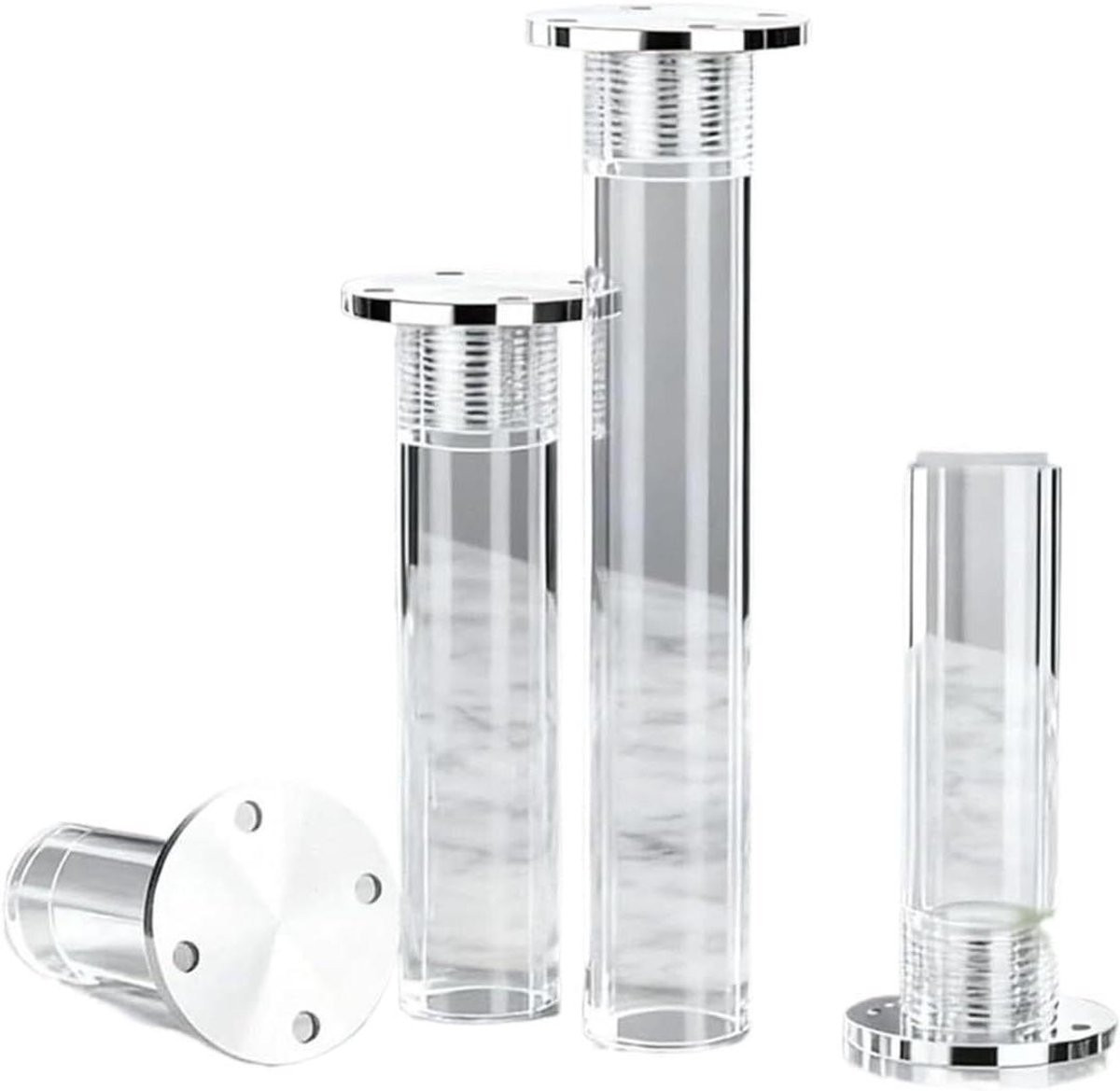 Verstelbare Meubelpoten Set Transparant - 20 cm - Meubels Verhogen