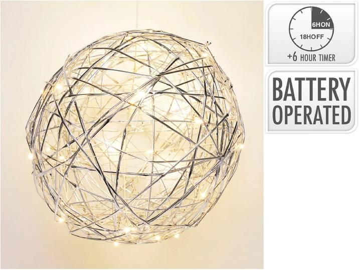 LED-Kugel NEVA Silber 5cm