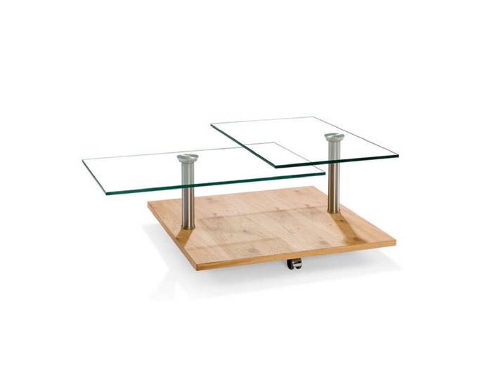 Couchtisch 80 x 80 cm Asteiche/ Edelstahl