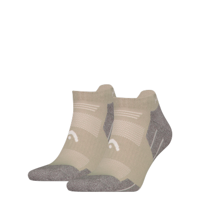 Sneakersocken HEAD "HEAD HIKING ALL CLIMATES SNEAKER 2P", Herren, Gr. 39-42, Sockengröße, grau (taupe), Materialmix, normal, Socken Sneakersocken, mit atmungsaktivem Stoffeinsatz