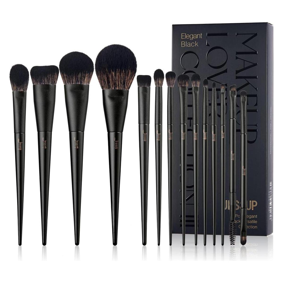 Jessup Makeup Brushes Set 14pcs Black Kabuki Foundation (Set) (6971093063361)