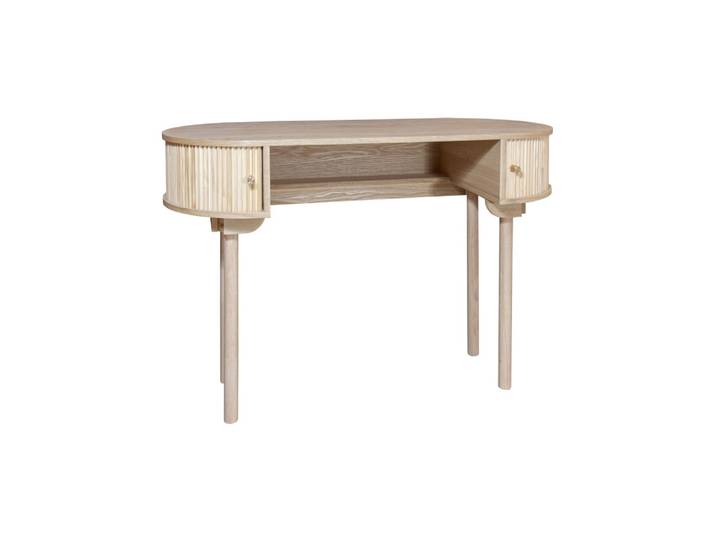Bureau en bois clair avec portes coulissantes