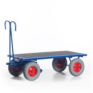 Rollcart Handwagen 15-05162, mit Plattform, Luftbereifung, Tragkraft 1000kg, 1600 x 800mm