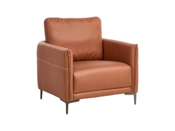 Beliani Sessel Stoff Goldbraun gepolstert mit schmalen Armlehnen Metallgestell modern Cilens