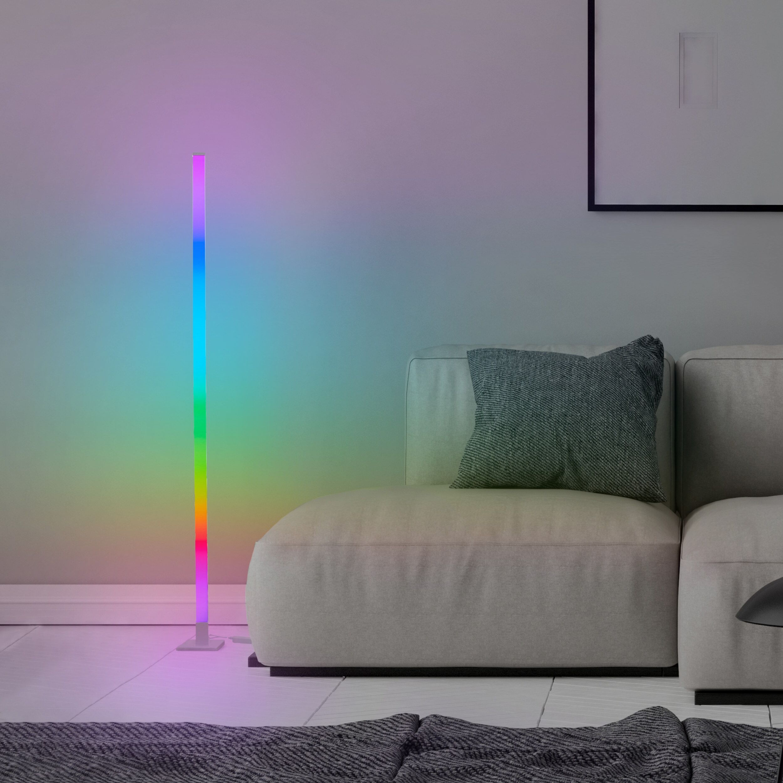 BRELIGHT LED Stehlampe "Neele LED Stehleuchte", weiß, H: 150cm, 1 Stk., Leuchten, 150 cm, digitales RGB, Musiksensor, zerlegt mit Aufbauanleitung, LED Stehlampe