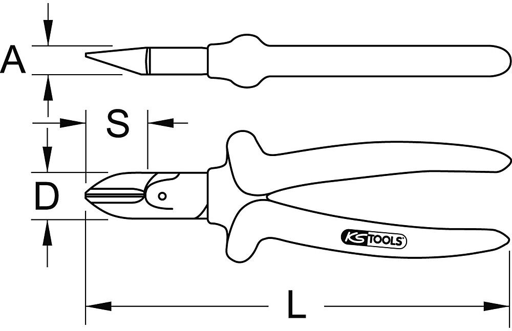 SlimPOWER Diagonal-Seitenschneider, 2-Komponentengriff, Länge 160 mm KS Tools