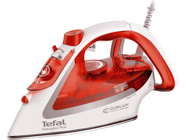 TEFAL Dampfbügeleisen Tefal FV5738 Easygliss Plus , orange (orangerot, weiß, silber), B:13,5cm H:15cm T:30cm, Bügeleisen, Dampfbügeleisen