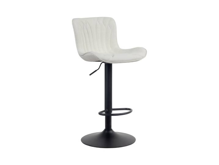 Tabouret de bar ajustable pivotant tissu Crème
