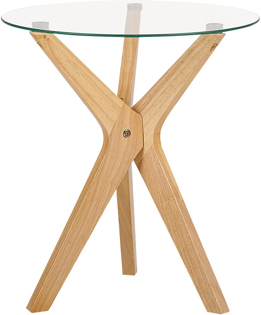 Beliani VALLEY Bijzettafel - Lichthout - Veiligheidsglas