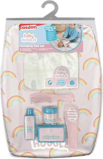 Casdon Baby Huggles - Changing Mat Set for Dolls, Encourages Nurturing Play, Kid-Friendly, Baby Safety Toy